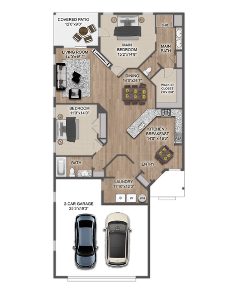 Pembrook Townhomes B3N - Wellington Floor Plan